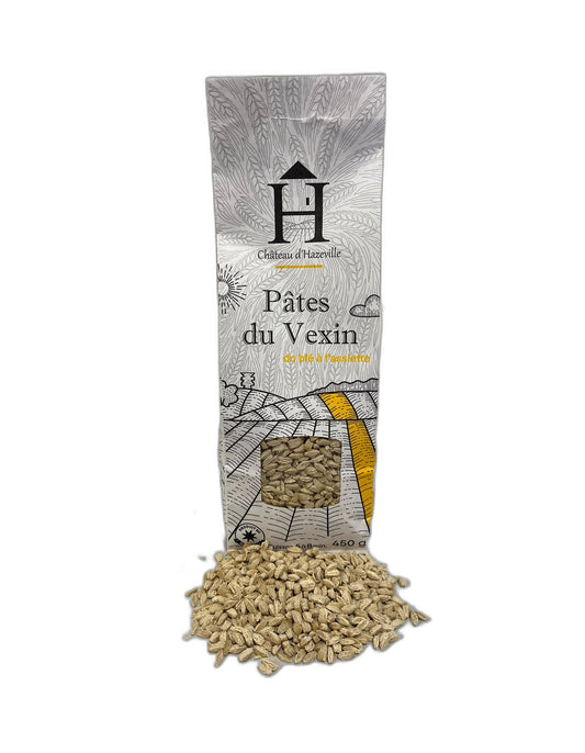 Sachet de risonis blanches aux œufs 450 g, pâtes versées devant